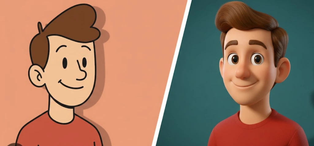 Trend 4 – Hybrid Cartoon Animation (2D Meets 3D Depth)